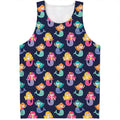 Colorful Mermaid Pattern Print Men's Tank Top