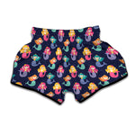 Colorful Mermaid Pattern Print Muay Thai Boxing Shorts