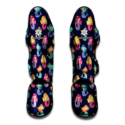 Colorful Mermaid Pattern Print Muay Thai Shin Guard