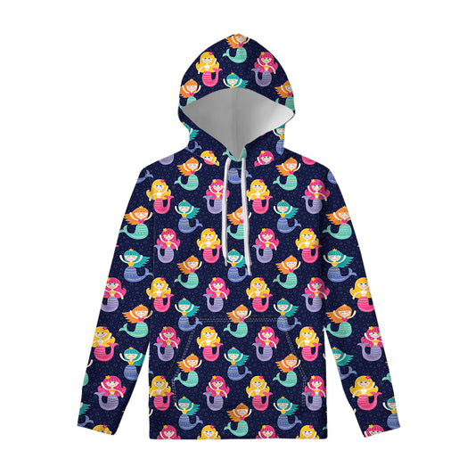 Colorful Mermaid Pattern Print Pullover Hoodie