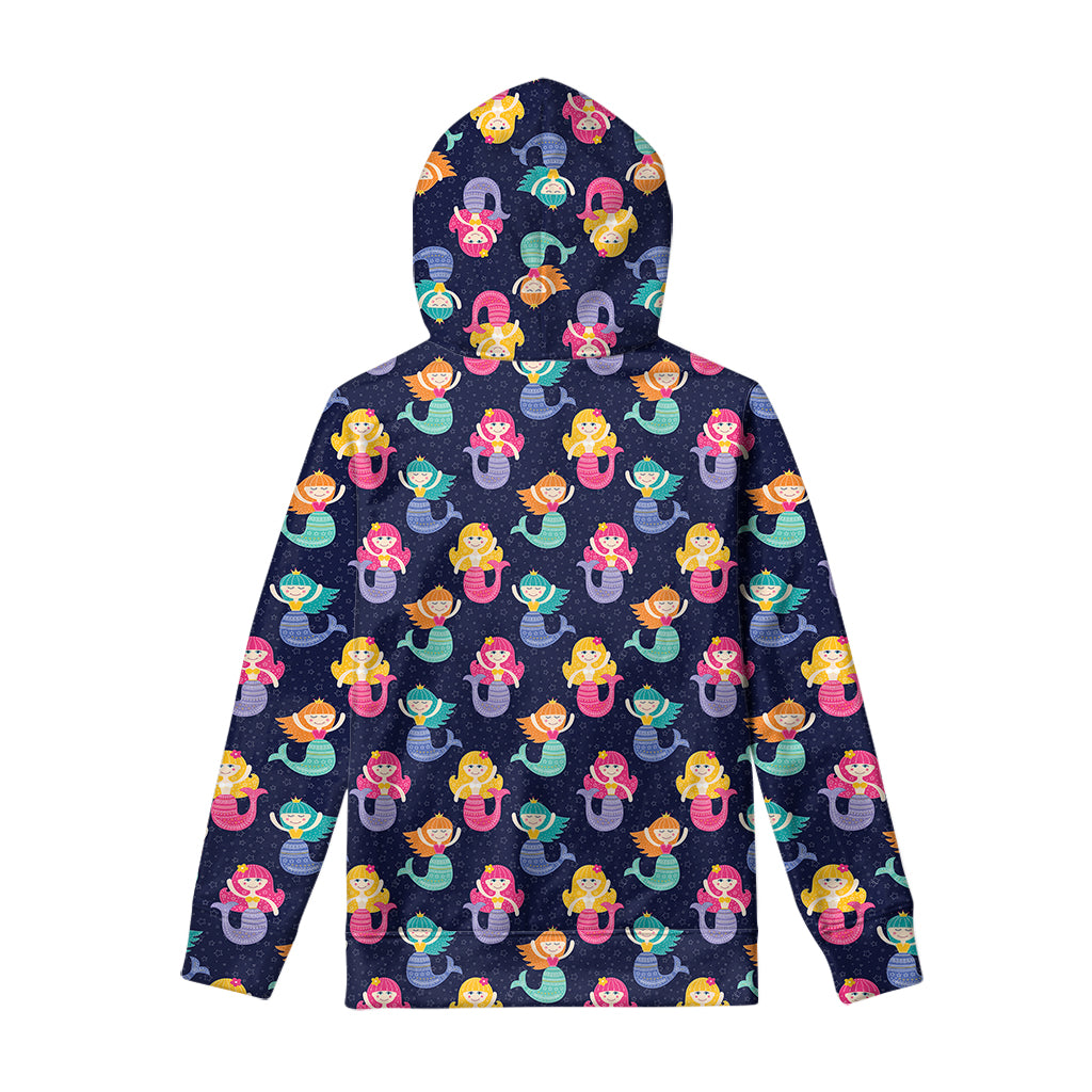 Colorful Mermaid Pattern Print Pullover Hoodie