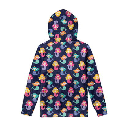 Colorful Mermaid Pattern Print Pullover Hoodie