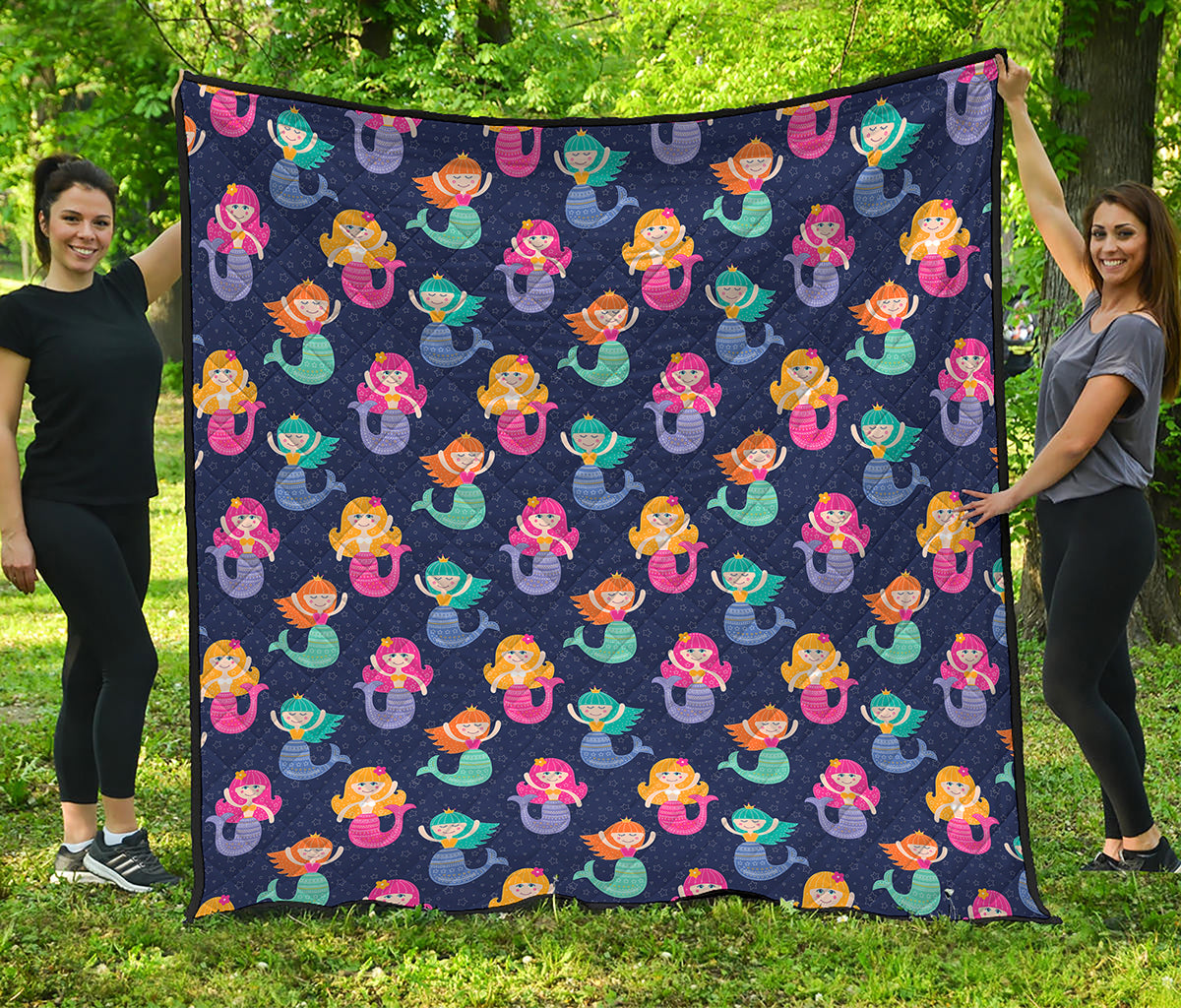 Colorful Mermaid Pattern Print Quilt