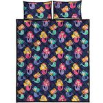 Colorful Mermaid Pattern Print Quilt Bed Set
