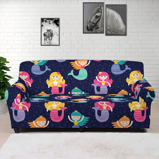 Colorful Mermaid Pattern Print Sofa Cover