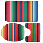 Colorful Mexican Blanket Pattern Print 3 Piece Bath Mat Set