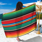 Colorful Mexican Blanket Pattern Print Beach Sarong Wrap