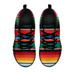 Colorful Mexican Blanket Pattern Print Black Sneakers