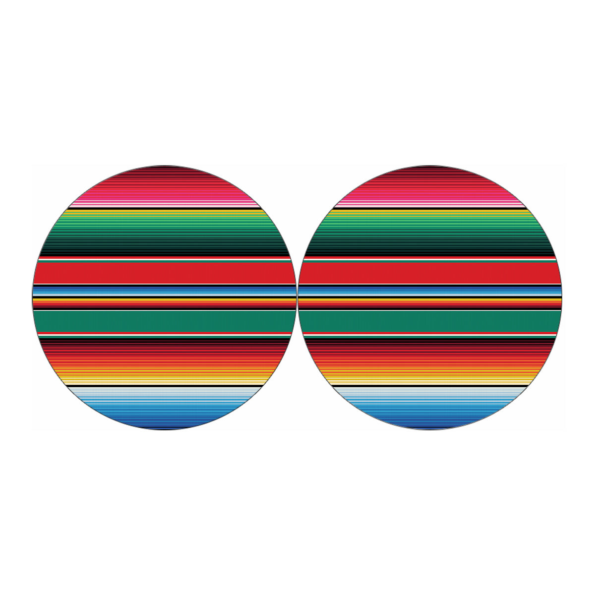Colorful Mexican Blanket Pattern Print Car Coasters