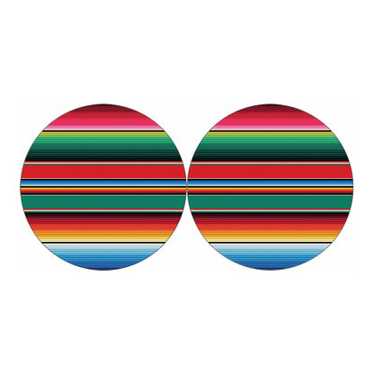 Colorful Mexican Blanket Pattern Print Car Coasters