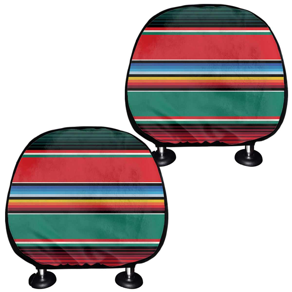 Colorful Mexican Blanket Pattern Print Car Headrest Covers