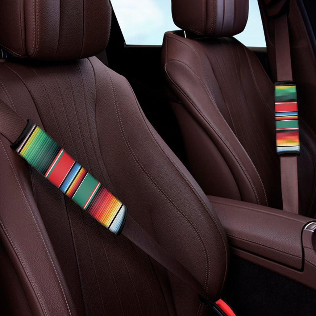 Colorful Mexican Blanket Pattern Print Car Seat Belt Covers