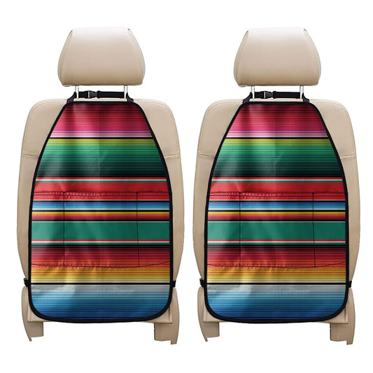 Colorful Mexican Blanket Pattern Print Car Seat Organizers