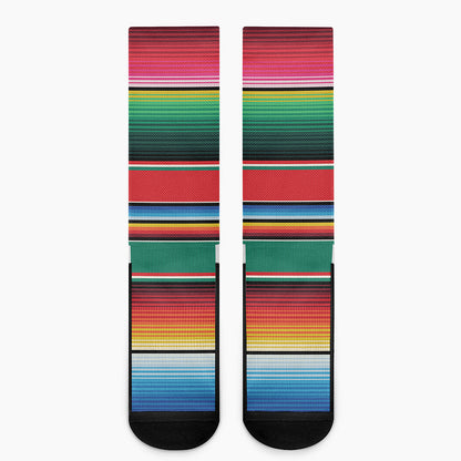 Colorful Mexican Blanket Pattern Print Crew Socks