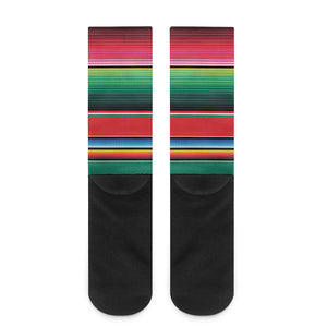 Colorful Mexican Blanket Pattern Print Crew Socks