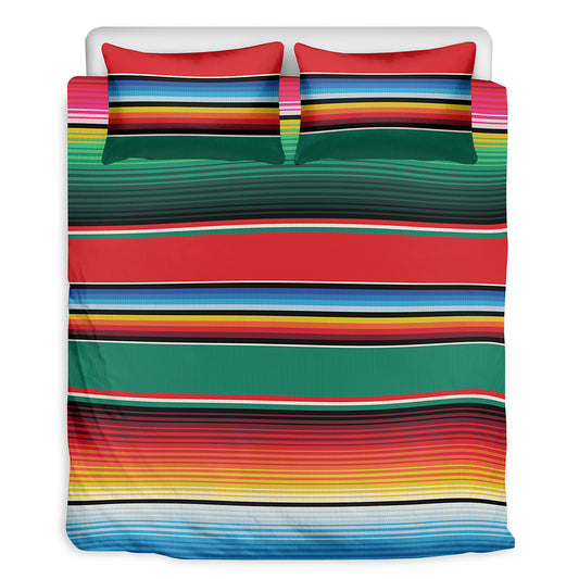 Colorful Mexican Blanket Pattern Print Duvet Cover Bedding Set