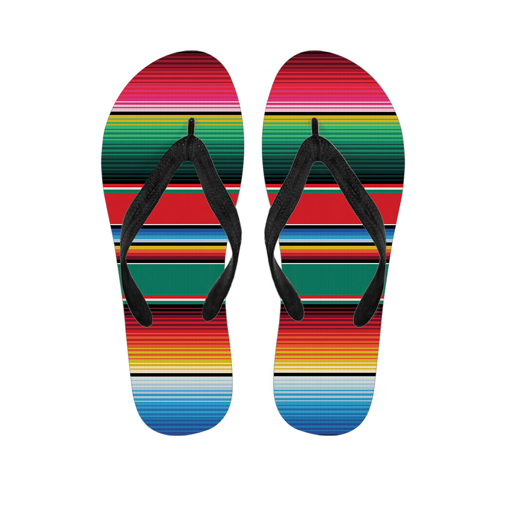 Colorful Mexican Blanket Pattern Print Flip Flops