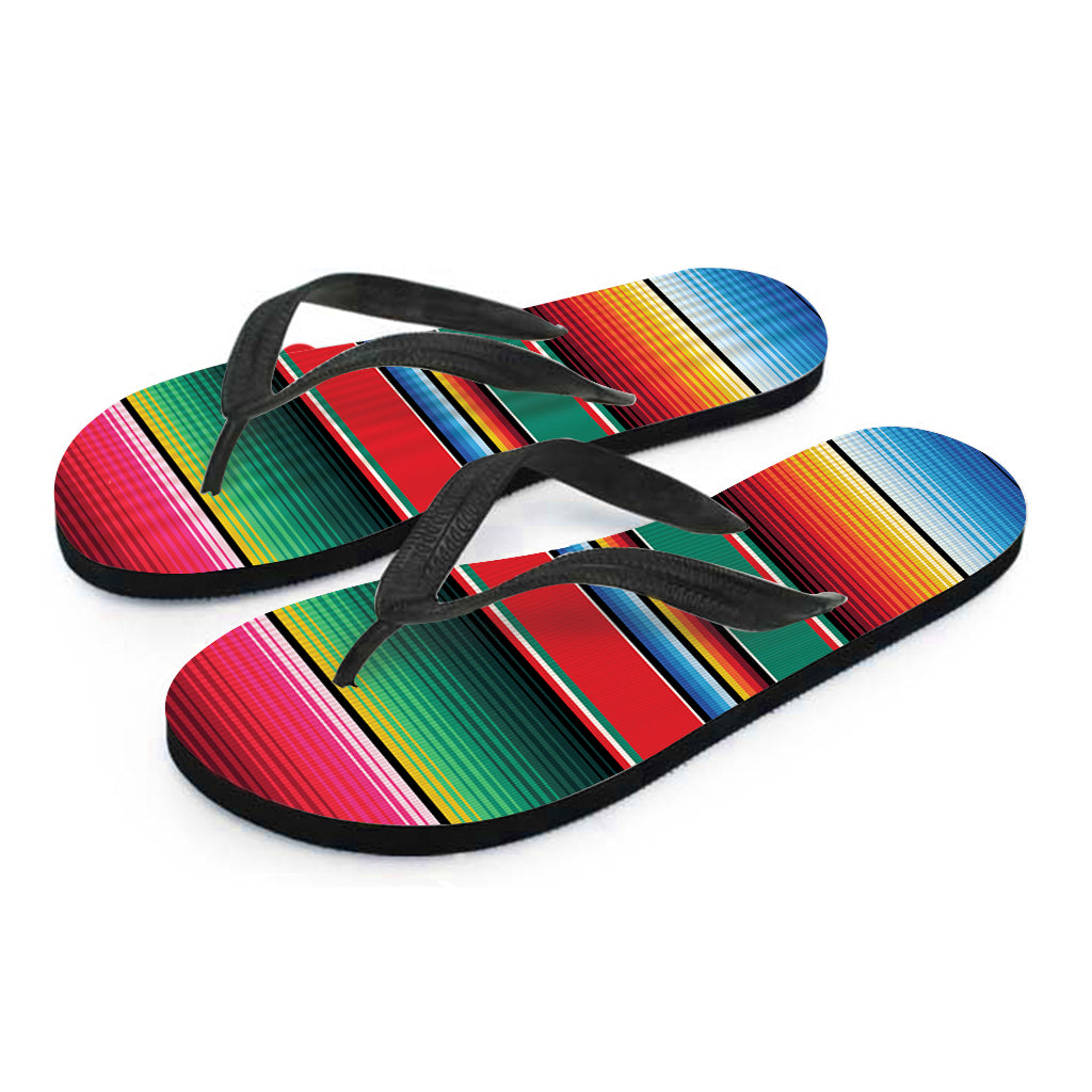 Colorful Mexican Blanket Pattern Print Flip Flops