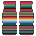 Colorful Mexican Blanket Pattern Print Front and Back Car Floor Mats