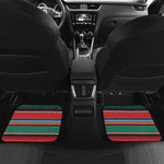 Colorful Mexican Blanket Pattern Print Front and Back Car Floor Mats
