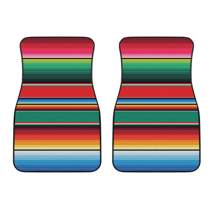 Colorful Mexican Blanket Pattern Print Front Car Floor Mats