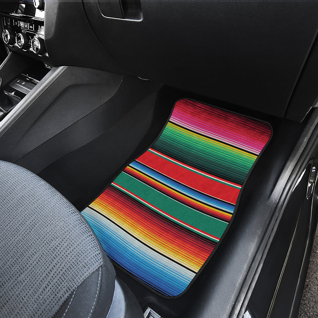Colorful Mexican Blanket Pattern Print Front Car Floor Mats