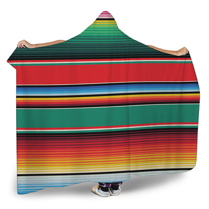 Colorful Mexican Blanket Pattern Print Hooded Blanket
