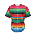Colorful Mexican Blanket Pattern Print Men's Baseball Jersey