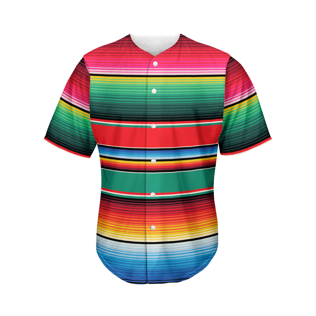 Colorful Mexican Blanket Pattern Print Men's Baseball Jersey