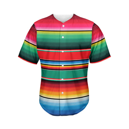 Colorful Mexican Blanket Pattern Print Men's Baseball Jersey