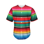 Colorful Mexican Blanket Pattern Print Men's Baseball Jersey