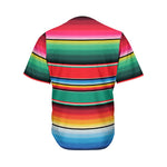 Colorful Mexican Blanket Pattern Print Men's Baseball Jersey