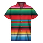 Colorful Mexican Blanket Pattern Print Men's Short Sleeve Shirt