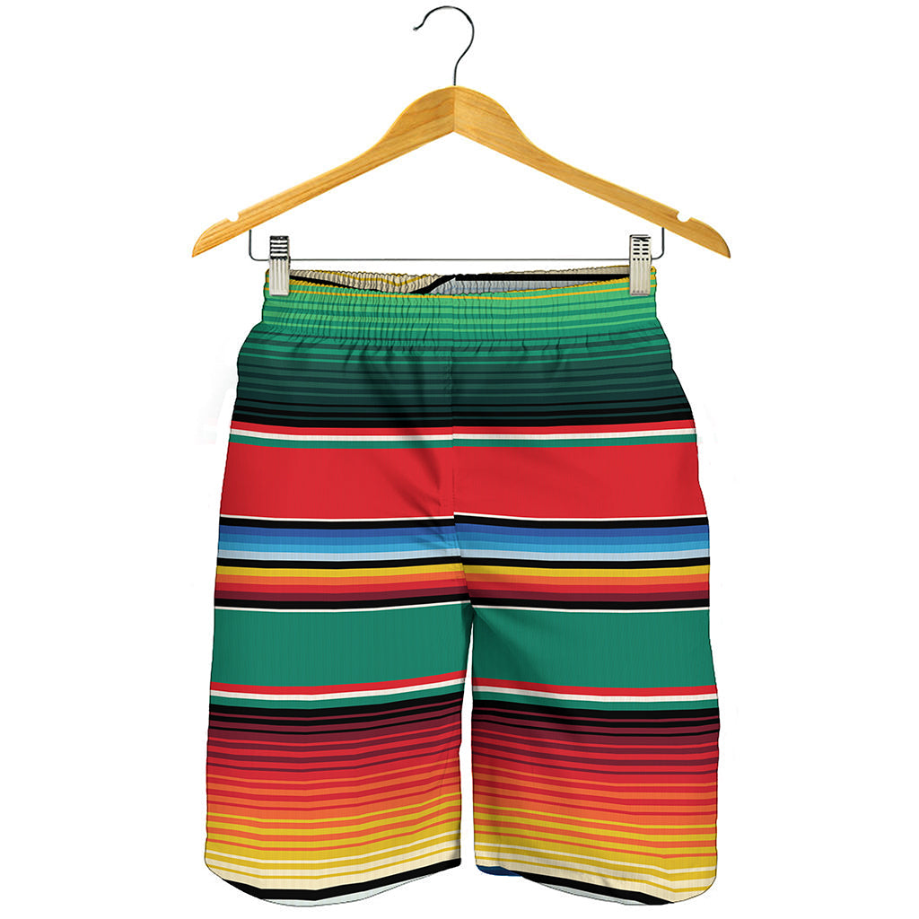 Colorful Mexican Blanket Pattern Print Men's Shorts