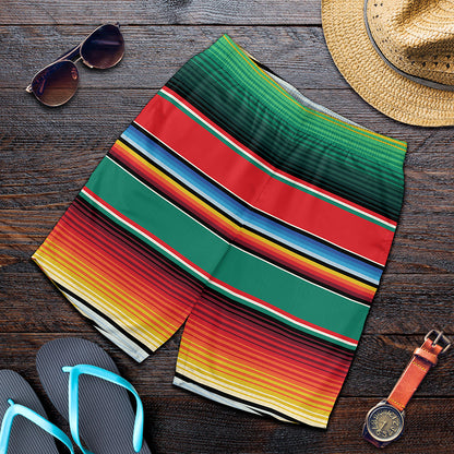 Colorful Mexican Blanket Pattern Print Men's Shorts