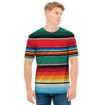 Colorful Mexican Blanket Pattern Print Men's T-Shirt