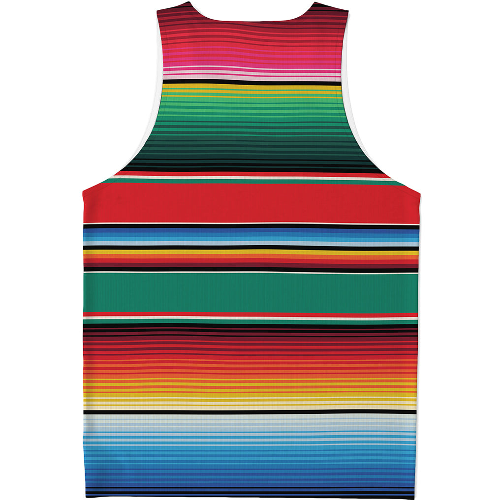 Colorful Mexican Blanket Pattern Print Men's Tank Top