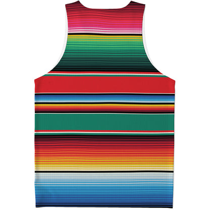 Colorful Mexican Blanket Pattern Print Men's Tank Top