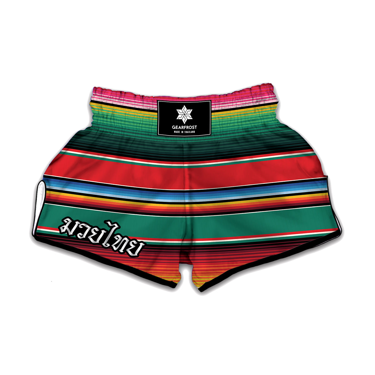 Colorful Mexican Blanket Pattern Print Muay Thai Boxing Shorts