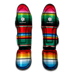 Colorful Mexican Blanket Pattern Print Muay Thai Shin Guard