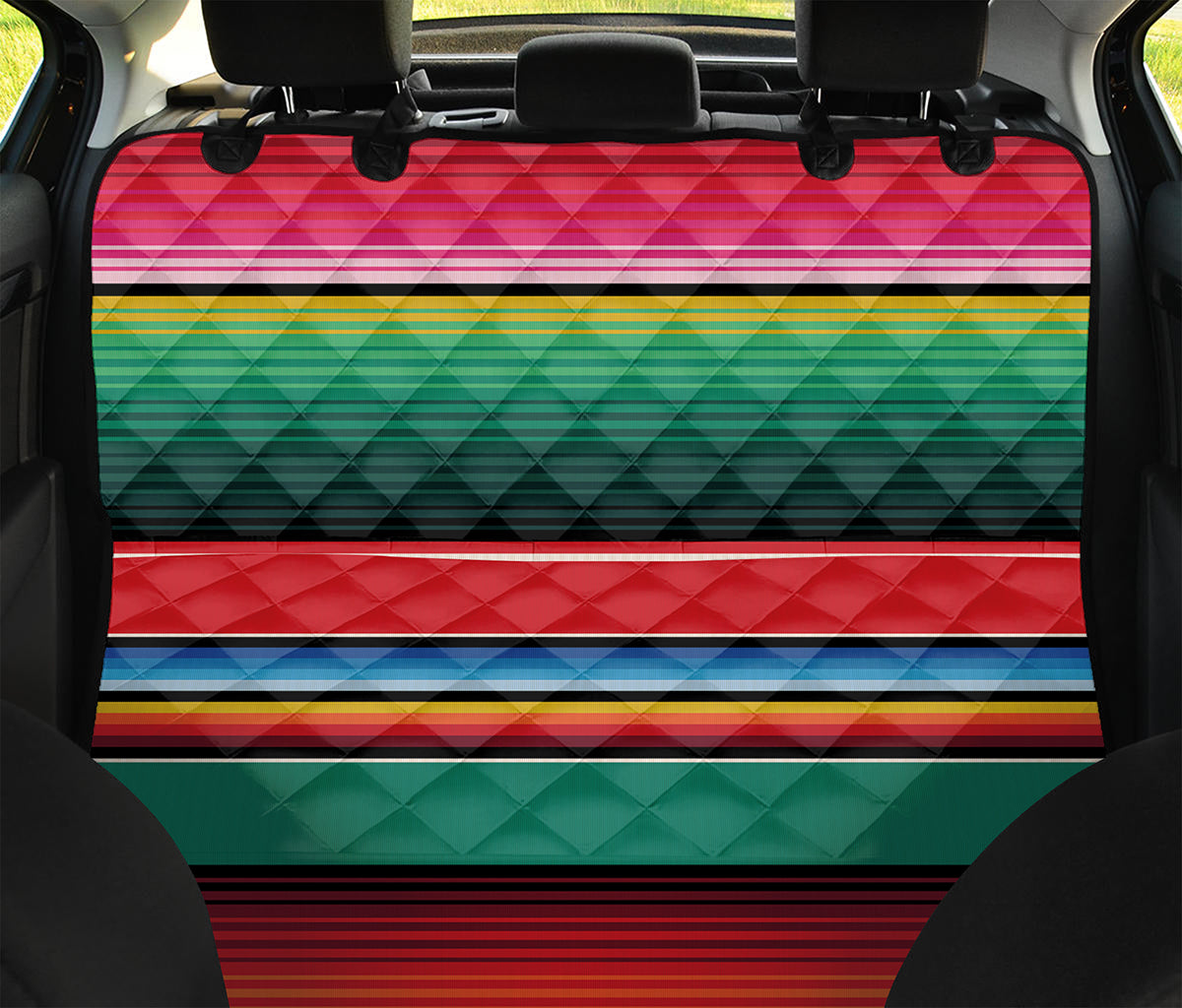Colorful Mexican Blanket Pattern Print Pet Car Back Seat Cover