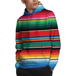 Colorful Mexican Blanket Pattern Print Pullover Hoodie