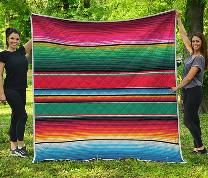 Colorful Mexican Blanket Pattern Print Quilt