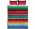 Colorful Mexican Blanket Pattern Print Quilt Bed Set
