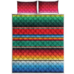 Colorful Mexican Blanket Pattern Print Quilt Bed Set