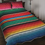 Colorful Mexican Blanket Pattern Print Quilt Bed Set