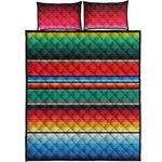 Colorful Mexican Blanket Pattern Print Quilt Bed Set