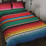 Colorful Mexican Blanket Pattern Print Quilt Bed Set