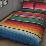 Colorful Mexican Blanket Pattern Print Quilt Bed Set