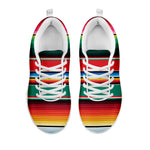 Colorful Mexican Blanket Pattern Print White Sneakers